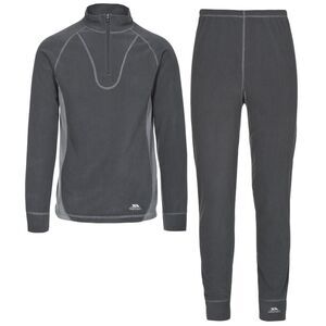 Trespass Unisex Thriller Thermal Top And Bottom Set / Cement